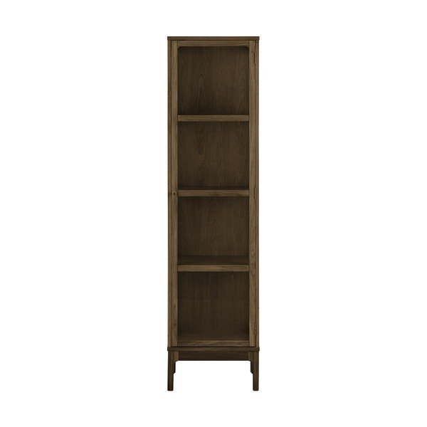 Tamsiai rudos spalvos vitrina iš ąžuolo 47x180x40 cm Zamora – House Nordic-image-2