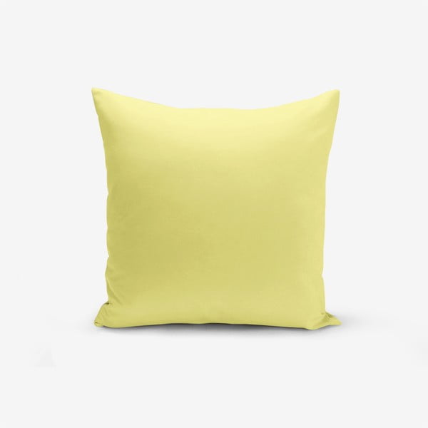 Geltonos spalvos medvilninio mišinio pagalvių užvalkalas Minimalist Cushion Covers, 45 x 45 cm