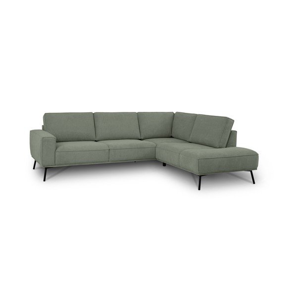 Žalios spalvos kampinė sofa iš šenilinio audinio (su dešiniuoju kampu/„L“ formos) Amsterdam – Scandic-image-2
