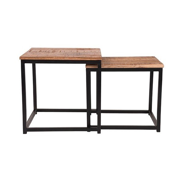 2 mangmedžio medienos staliukų rinkinys LABEL51 Twain, 45 cm ir 39 cm pločio-image-3