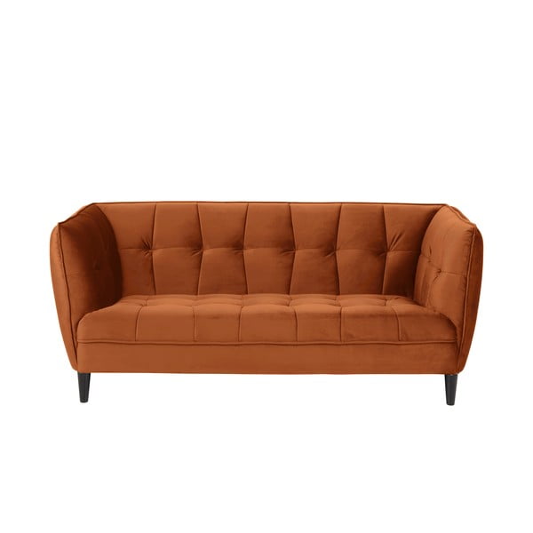 Oranžinės spalvos aksominė sofa Actona Jonna, 182 cm