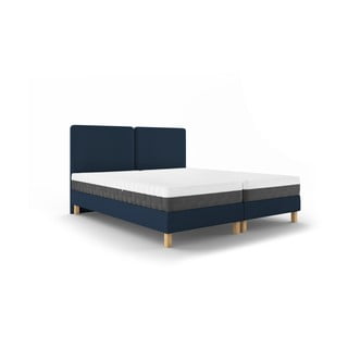 Tamsiai mėlyna dvigulė lova Mazzini Beds Lotus, 180 x 200 cm