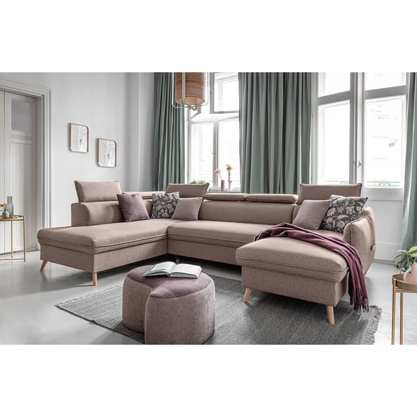 Sulankstoma kampinė sofa smėlio spalvos (su kairiuoju kampu) Sweet Harmony – Miuform-image-4
