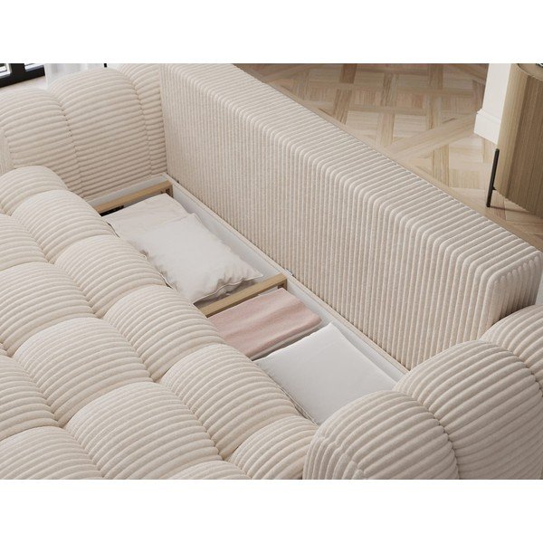 Smėlio spalvos sulankstoma sofa iš kordinio velveto 256 cm Cotonn – ELTAP-image-4