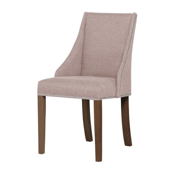 Pudrinės rožinės spalvos kėdė su tamsiai rudomis buko medienos kojomis Ted Lapidus Maison Patchouli