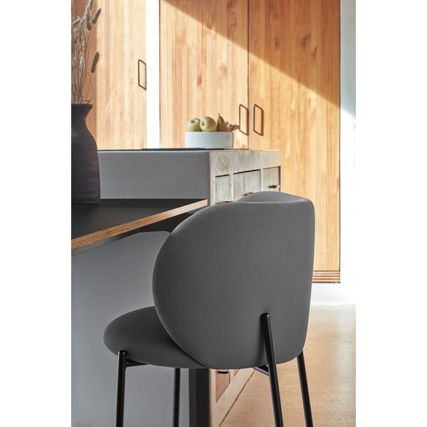 Tamsiai pilkos spalvos iš audinio valgomojo kėdžių komplektas 2 vnt. Mogi – Teulat-image-1