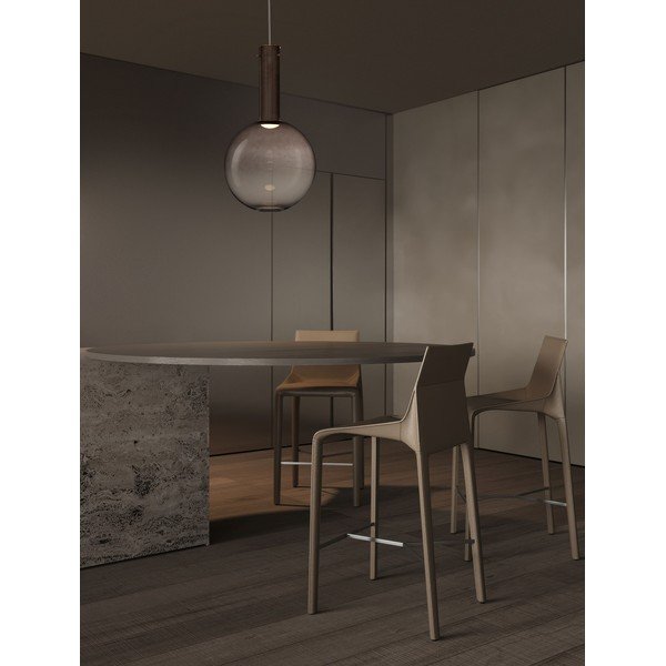 Rudos spalvos iš stiklo kabantis šviestuvas LED su pritemdymo funkcija ø 30 cm Nostos – Nova Luce-image-3