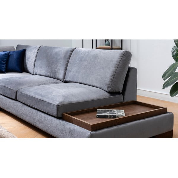 Kampinė sofa pilkos spalvos (su kairiuoju kampu) Tulip – Balcab Home-image-2