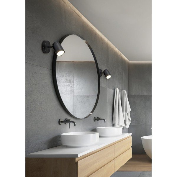 Matinis juodas metalinis prožektorius 10x9 cm Angelo - Trio-image-1