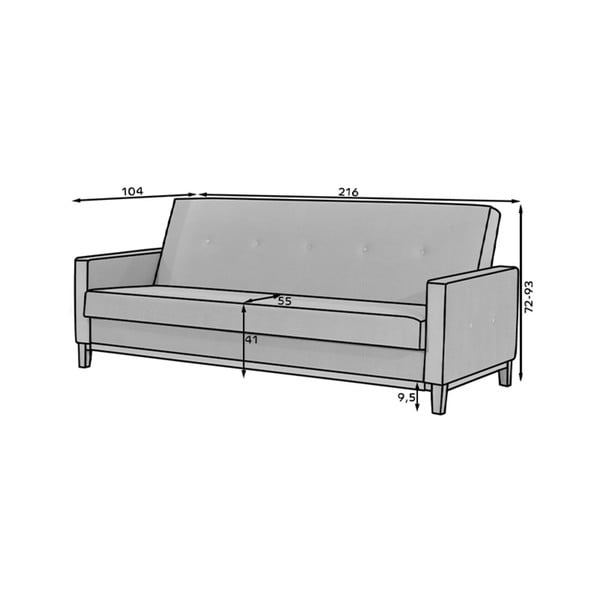 Tamsiai mėlynos spalvos iš velveto sulankstoma/su sandėliavimo vieta sofa 216 cm Selene – ELTAP-image-4