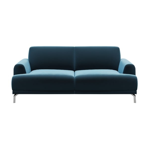 Mėlyna aksominė sofa MESONICA Puzo, 170 cm