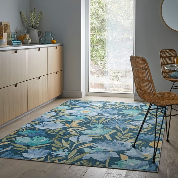 Mėlynas plaunamas kilimas 230x160 cm Alyssa - Flair Rugs-image-1