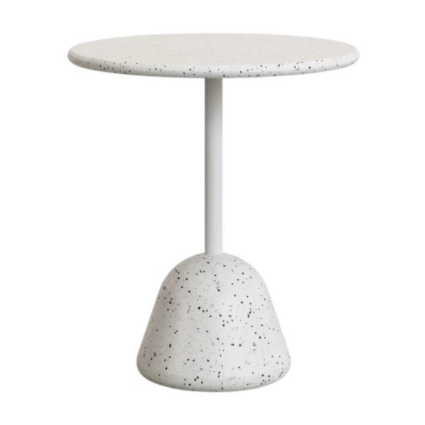 Iš terrazo cemento apvalios formos valgomojo stalas baltos spalvos ø 70 cm Saura – Kave Home