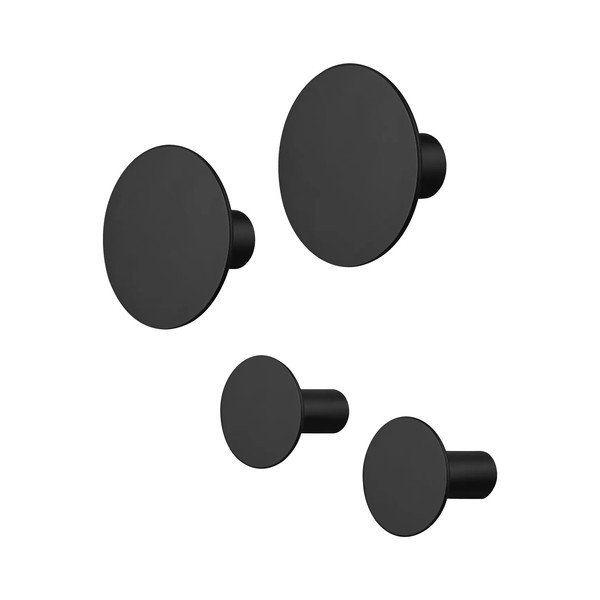 Sieniniai juodos spalvos kabliai 4 vnt. Ponto – Blomus