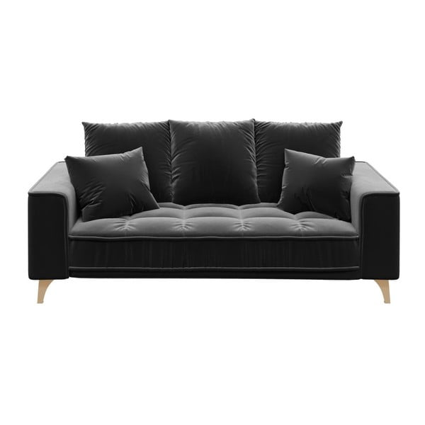 Tamsiai pilka aksominė sofa Devichy Chloe, 204 cm
