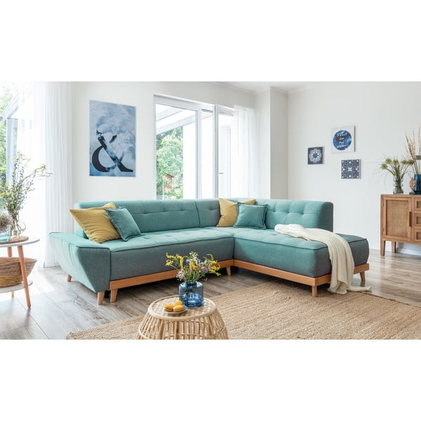 Sulankstoma kampinė sofa turkio spalvos (su dešiniuoju kampu) Dazzling Daisy – Miuform-image-3