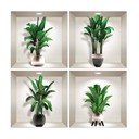4 3D sieninių lipdukų rinkinys Ambiance Exotic Palm Leaves