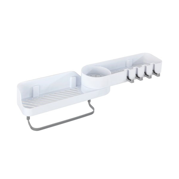 Balta kampinė savaime išsilaikanti vonios kambario lentyna - Maximex-image-2