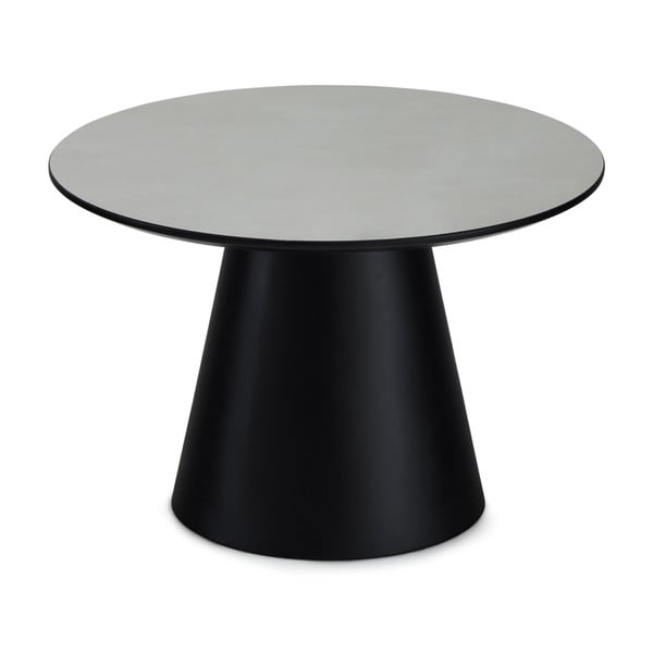 Kavos staliukas juodos spalvos/šviesiai pilkos spalvos su marmuro dekoro stalviršiu ø 60 cm Tango – Furnhouse