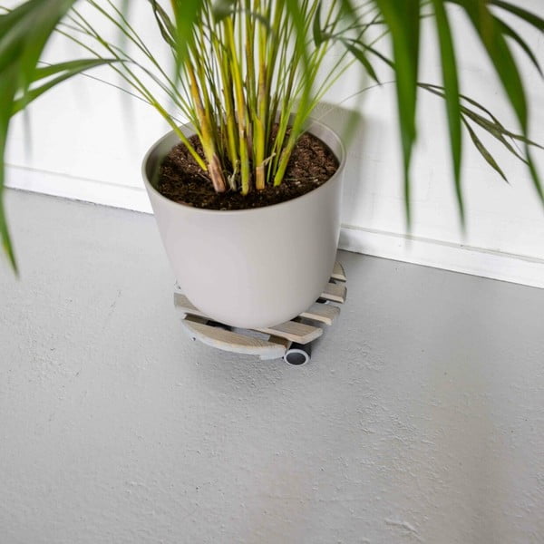 Iš medžio mobilus stovas gėlių vazonui ø 29 cm (aukštis 8 cm) Indoor – Esschert Design-image-1