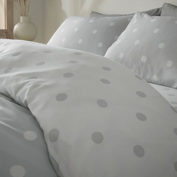 Viengulė patalynė baltos spalvos/šviesiai pilkos spalvos 135x200 cm – Catherine Lansfield-image-2