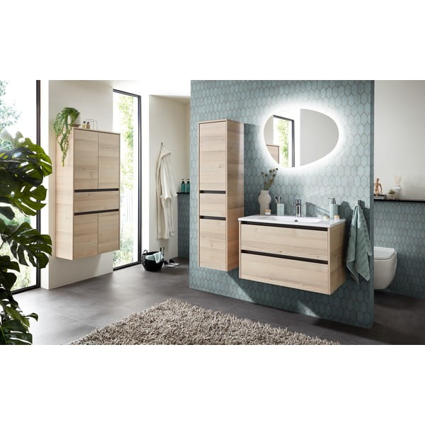 Natūralios spalvos vonios daiktadėžė iš pušies 146x35 cm Quickset 393 – Pelipal-image-3