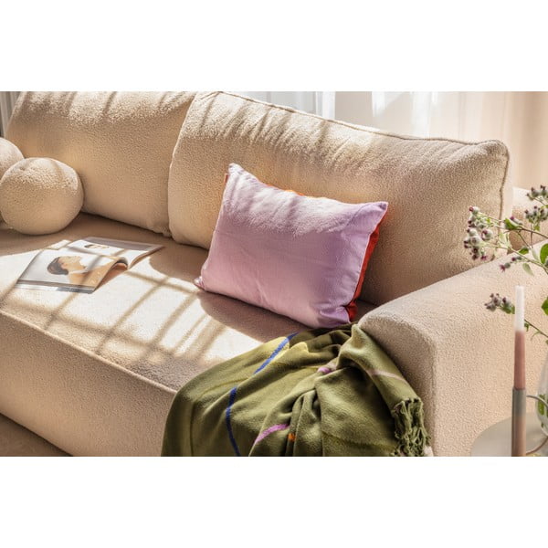 Iš boucle sulankstoma sofa smėlio spalvos 247 cm Quinoa – Bonami Selection-image-1