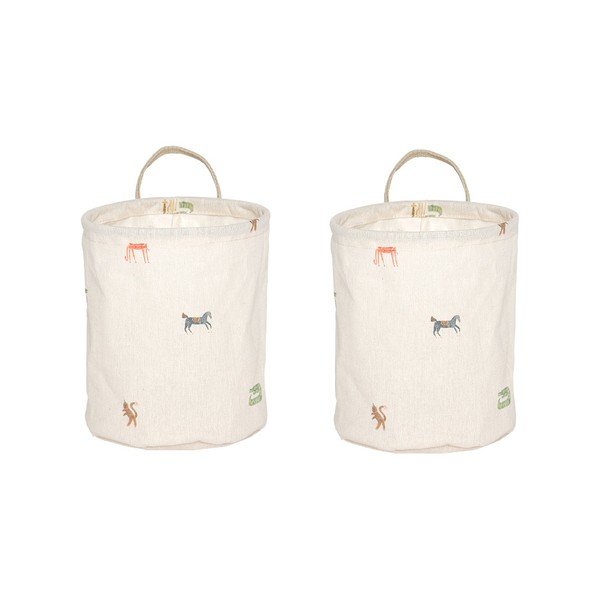 Kreminės spalvos iš tekstilės vaikiški krepšiai 2 vnt. ø 18x22 cm Moira – OYOY Mini