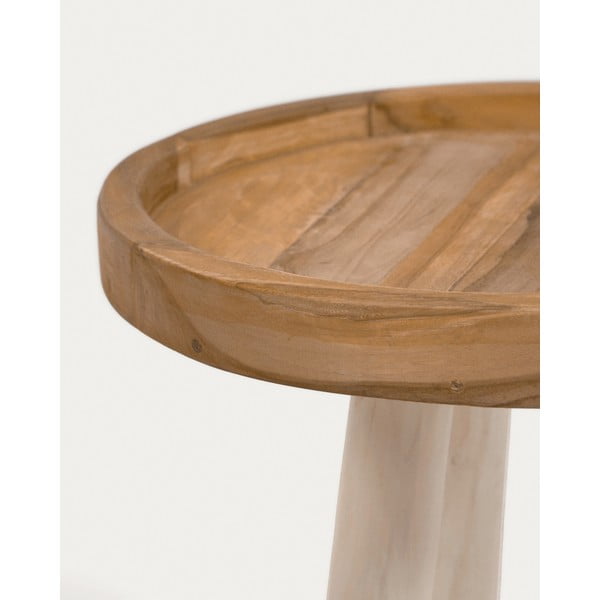 Iš tikmedžio masyvo apvalios formos šoninis stalas ø 35 cm Glenda – Kave Home-image-2