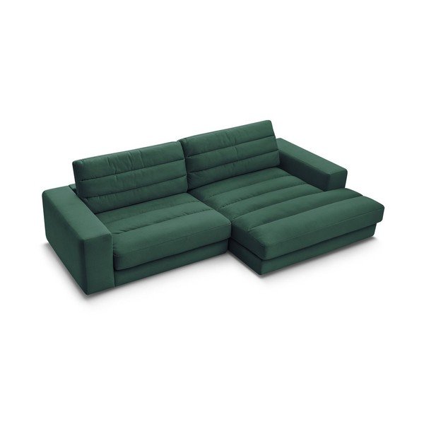 Žalios spalvos kampinė sofa iš velveto (su dešiniuoju kampu/su gultu) Sierra – Bobochic Paris-image-3