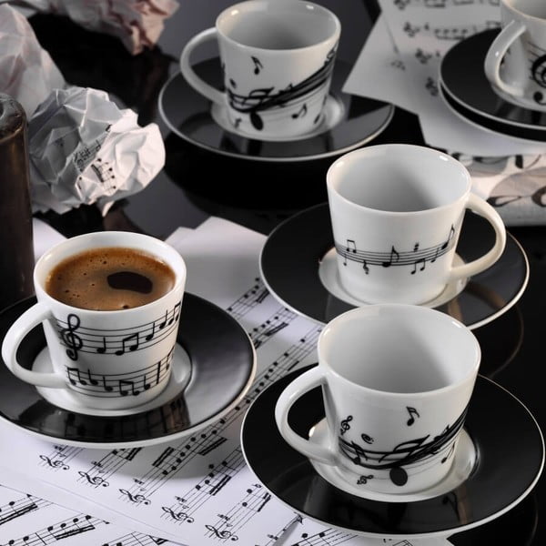 6 porcelianinių puodelių ir lėkščių rinkinys "Kutahya Song