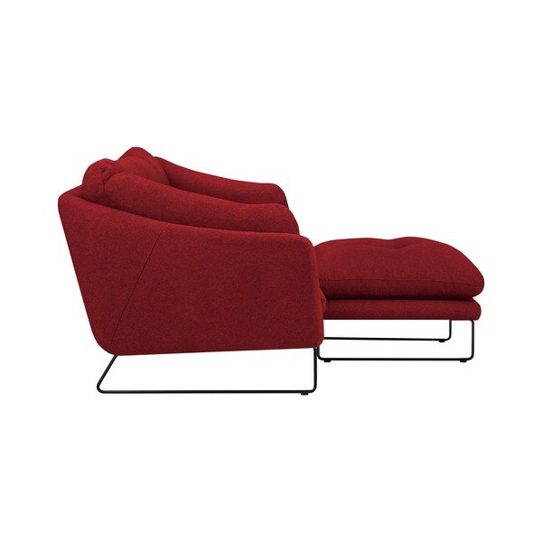Tamsiai raudonos spalvos sofos ir pufo rinkinys Windsor & Co Sofas Comet-image-2