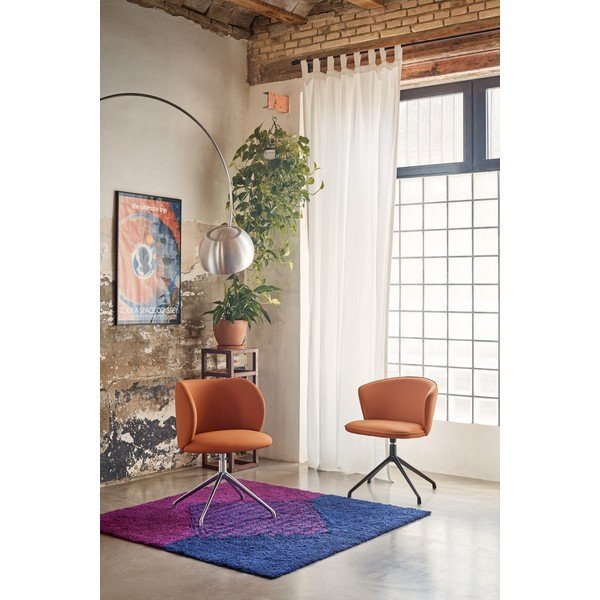 Oranžinės spalvos iš audinio valgomojo kėdė Mogi – Teulat-image-1