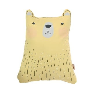 Geltona vaikiška medvilninė pagalvė Mike & Co. NEW YORK Bear Cute, 22 x 30 cm