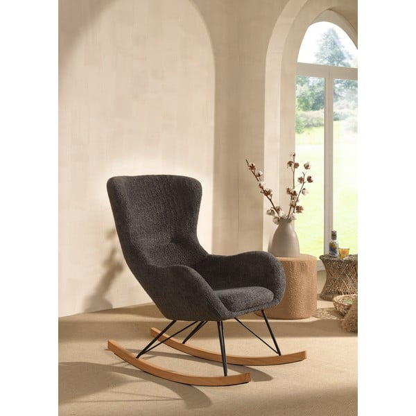 Iš boucle supamasis vaikiškas krėslas pilkos spalvos ROCKY – Vipack-image-2