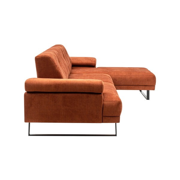 Oranžinė kampinė sofa Artie Mustang, dešinysis kampas-image-3