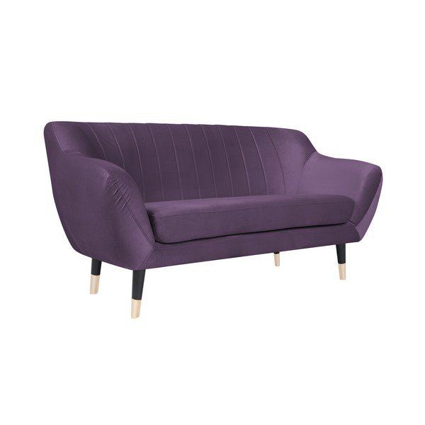 Violetinė sofa su juodomis kojomis Mazzini Sofas Benito, 158 cm-image-2