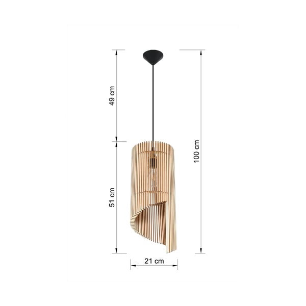 Gražus pakabinamas šviestuvas Wooden Lamps Limpezia-image-3