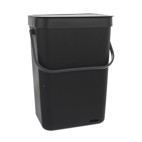 Juodos spalvos iš plastiko šiukšliadėžė 10 l – Orion