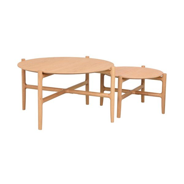 Natūralios ąžuolo medienos šoninis staliukas Rowico Holton, ø 80 cm-image-4