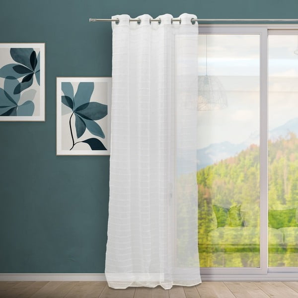 Baltos spalvos permatoma užuolaida 140x260 cm Path – Casa Selección-image-1