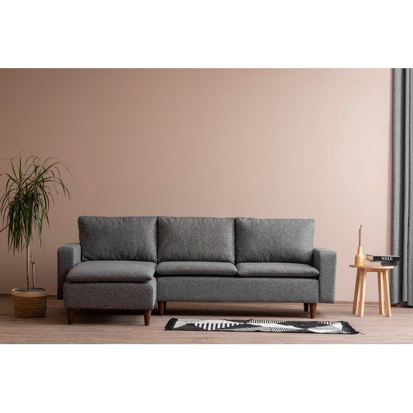 Kampinė sofa šviesiai pilkos spalvos (su kairiuoju kampu) Lungo – Balcab Home-image-1