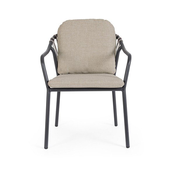 Šviesiai rudos spalvos metalinė sodo kėdė Edvige – Bizzotto-image-2