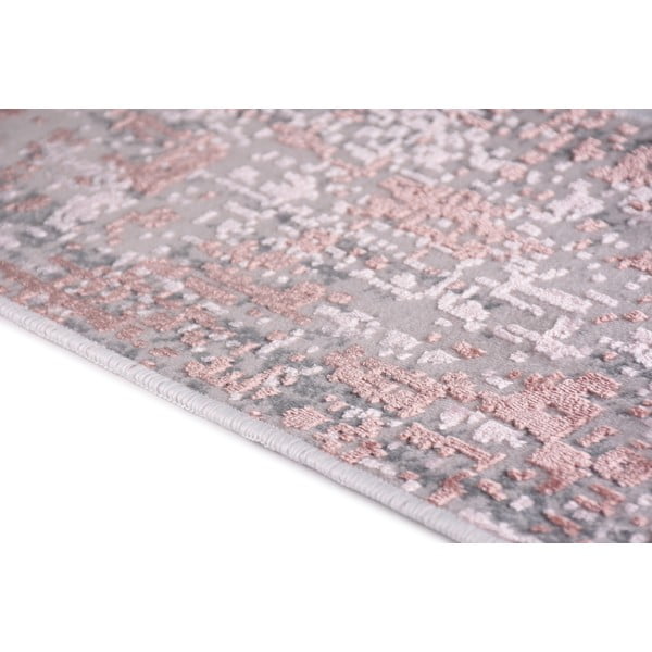 Iš medvilnės laiptų kilimėlių rinkiniai rožinės spalvos/pilkos spalvos 16 vnt. 25x65 cm Milano Pembe – Vitaus-image-3