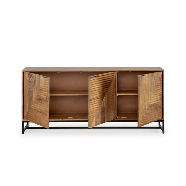 Natūralios spalvos iš mango masyvo šoninė spintelė 170x79x40 cm Nereida – MOME-image-3