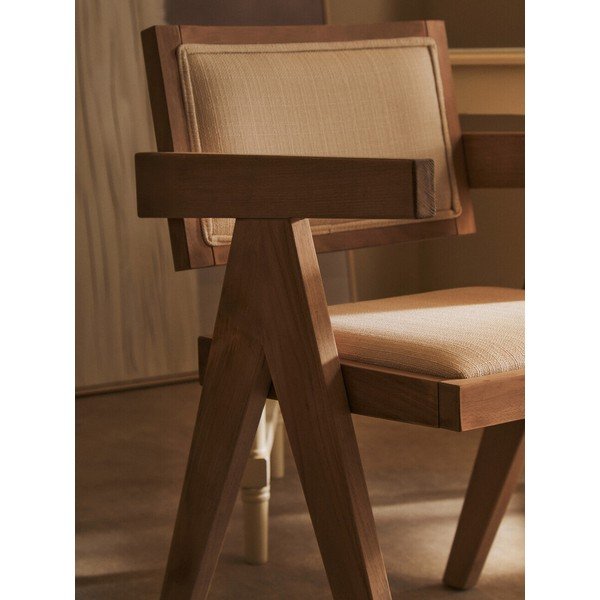 Natūralios spalvos iš audinio valgomojo kėdė Cebu – Premier Housewares-image-4