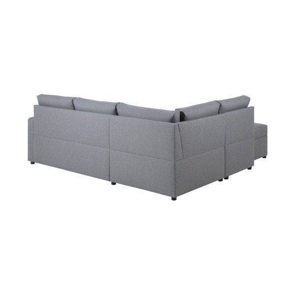 Šviesiai pilka sofa-lova su daiktų laikymo erdve ir gultais kairėje pusėje Actona Sacramento-image-1