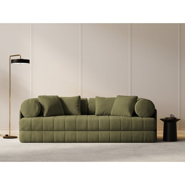 Žalios spalvos iš velveto sulankstoma sofa 206 cm Kemi – Cosmopolitan Design-image-4