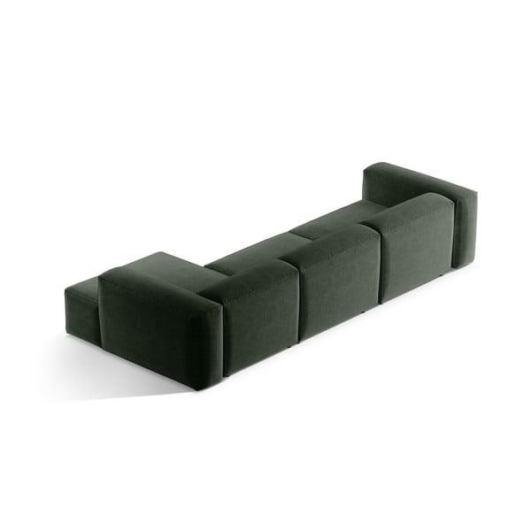 Žalios spalvos kampinė sofa (su dešiniuoju kampu/su gultu) Bergamo – Cosmopolitan Design-image-4