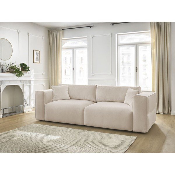 Smėlio spalvos sulankstoma/su sandėliavimo vieta sofa 265 cm Ezechiel – Bobochic Paris-image-1